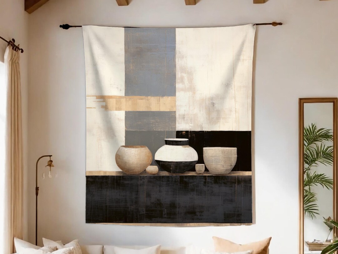 Japanese Tapestry, Original Art on Tapestry, Japandi Wall Hanging ...