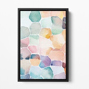 Framed Canvas Abstract Art, Floater Canvas Wall Art, Original Art On Canvas, Modern Abstract Art Piece, Abstract Art Print, Watercolor Art