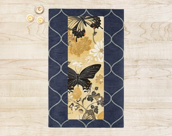 Premium Microsuede Yoga Mat, Durable Anti Slip Butterfly Design, High Quality Japanese Fitness Mat, Long Lasting Exercise Gear, Workout Tool