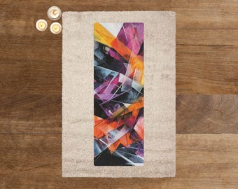 Pilates Yoga Mat, Stretching Exercise Mat, Workout Gym Gear, Meditation Fitness Mat, Home Studio Accessory, Bold Abstract Design, Exercise