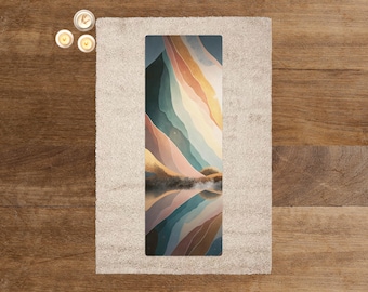Tapete de Yoga com Arte de Montanha - Presente Ideal para Ela, Acessório de Fitness Exclusivo, Tapete de Pilates Consciente, Presente Atencioso para Amantes de Yoga, Decoração Zen
