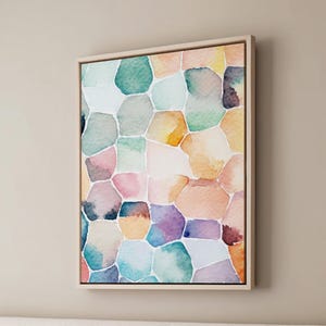 Framed Canvas Abstract Art, Floater Canvas Wall Art, Original Art On Canvas, Modern Abstract Art Piece, Abstract Art Print, Watercolor Art