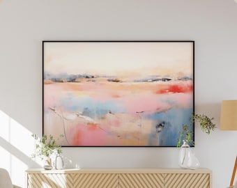 Relaxing Harmony Wall Art, Soothing Pastel Abstract Print, Calming Landscape Matte Paper Poster, Tranquil Nature Decor, Peaceful Hues