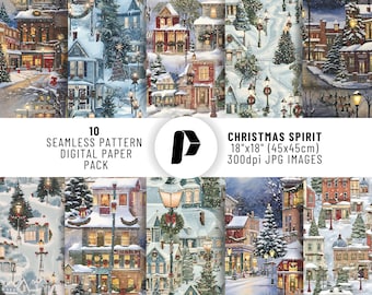 Christmas Seamless Pattern, Christmas Digital Paper, Christmas Background, Christmas Scrapbook, Christmas Digital Bundle, Xmas Prints
