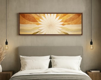 Calming Japandi Wall Decor, Serene Organic Modern Art Print, Soulful Sacred Geometry Artwork for Bedroom, Minimalist Earthy Abstract Art