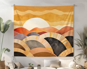 Polyester Fabric Tapestry, Durable Wall Hanging, High Quality Print, Hemmed Edge Decor, Crisp Detail Art, Modern Boho Tapestry Print
