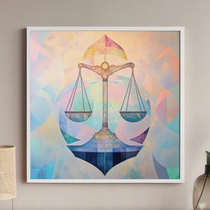 Zodiac Libra Art Print, Astrological Wall Art, Elegant Horoscope Art, Premium Matte Art Poster, Spiritual Wall Art, Heavenly Sign Art