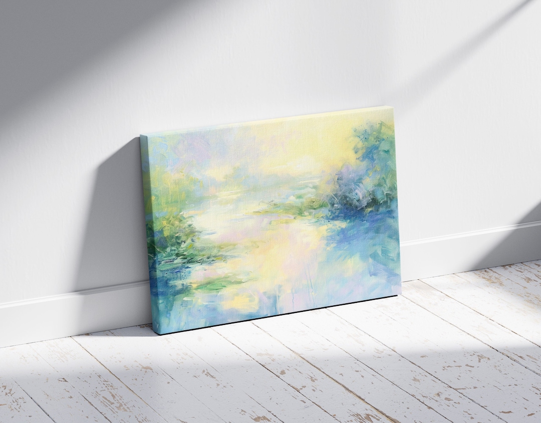 Soft Inting Calming Pastel Canvas Painting, Original Art on Canvas, Fine Art Prints ...