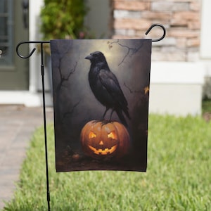 Halloween Garden Flag, Statement Flag for Front Lawn, Garden Decor, Halloween Garden Banner, Spooky Garden Decor, Halloween Party Decoration