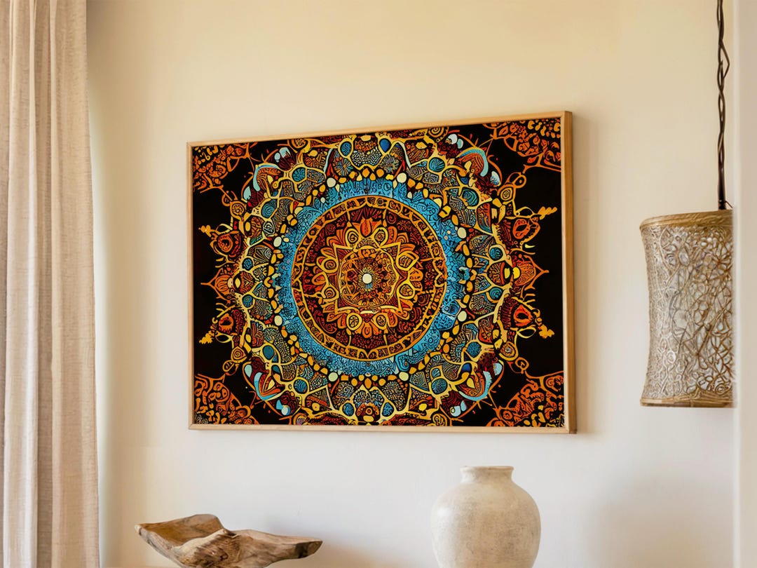 Colorful Mandala Art, Sacred Geometry Print, Vibrant Wall Decor, Museum ...