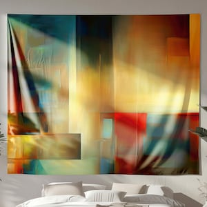 Abstract Tapestry, Original Art on Tapestry, Urban Wall Hanging, Elegant Tapestry, Modern Indoor Wall Tapestry, Abstract Decor