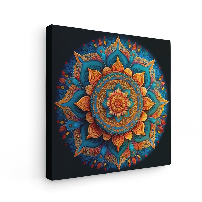 Mandala Canvas Painting Original Art on Canvas Spiritual Etsy
