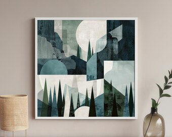 Nordic Nature Art Print, Modern Neutral Abstract, Nature Abstract, Abstract Art Prints, Rolled Art Poster, Scandinavian Wall Art