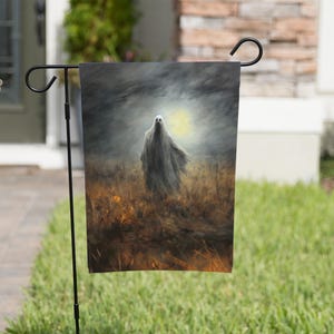 Halloween Garden Flag, Statement Flag for Front Lawn, Garden Decor, Halloween Garden Banner, Spooky Garden Decor, Halloween Party Decoration