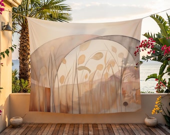 Calm Wall Tapestry, Serene Boho Wall Art, Airy Bedroom Decor, Harmonious Living Room Hanging, Zen Abstract Art, Peaceful Home Aesthetics