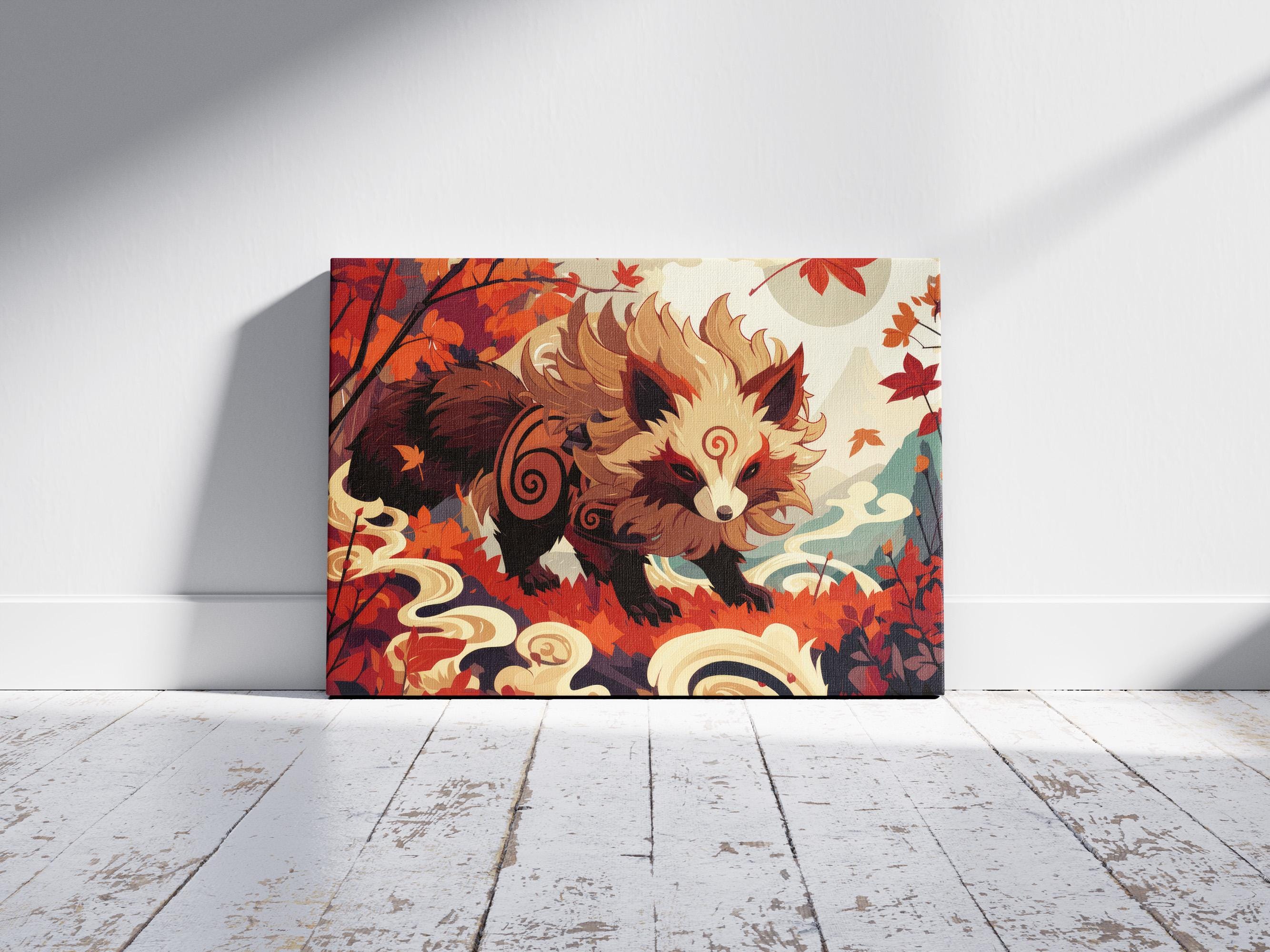 Tanuki Canvas Print, Gallery Wrap, Japanese Raccoon Dog Wall Art