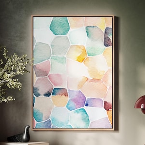 Framed Canvas Abstract Art, Floater Canvas Wall Art, Original Art On Canvas, Modern Abstract Art Piece, Abstract Art Print, Watercolor Art
