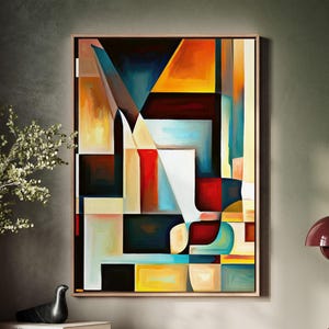 Framed Canvas Abstract Art, Floater Canvas Wall Art, Original Art On Canvas, Modern Abstract Art Piece, Abstract Art Print, Calming Art