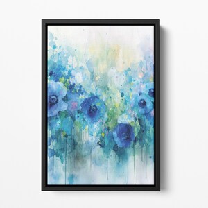 Framed Canvas Floral Abstract, Floater Canvas Wall Art, Original Art On Canvas, Botanical Art Piece, Flower Art Print, Nature Abstract Art
