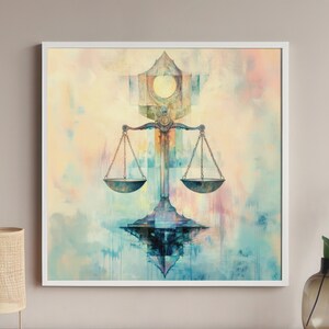 Zodiac Libra Art Print, Astrological Wall Art, Elegant Horoscope Art, Premium Matte Art Poster, Spiritual Wall Art, Heavenly Sign Art
