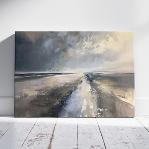 Nordic Abstract Canvas Art Print, Scandinavian Abstract Wall Art, Original Art On Canvas, Nordic Seas Abstract, Nordic Fine Arts Painting