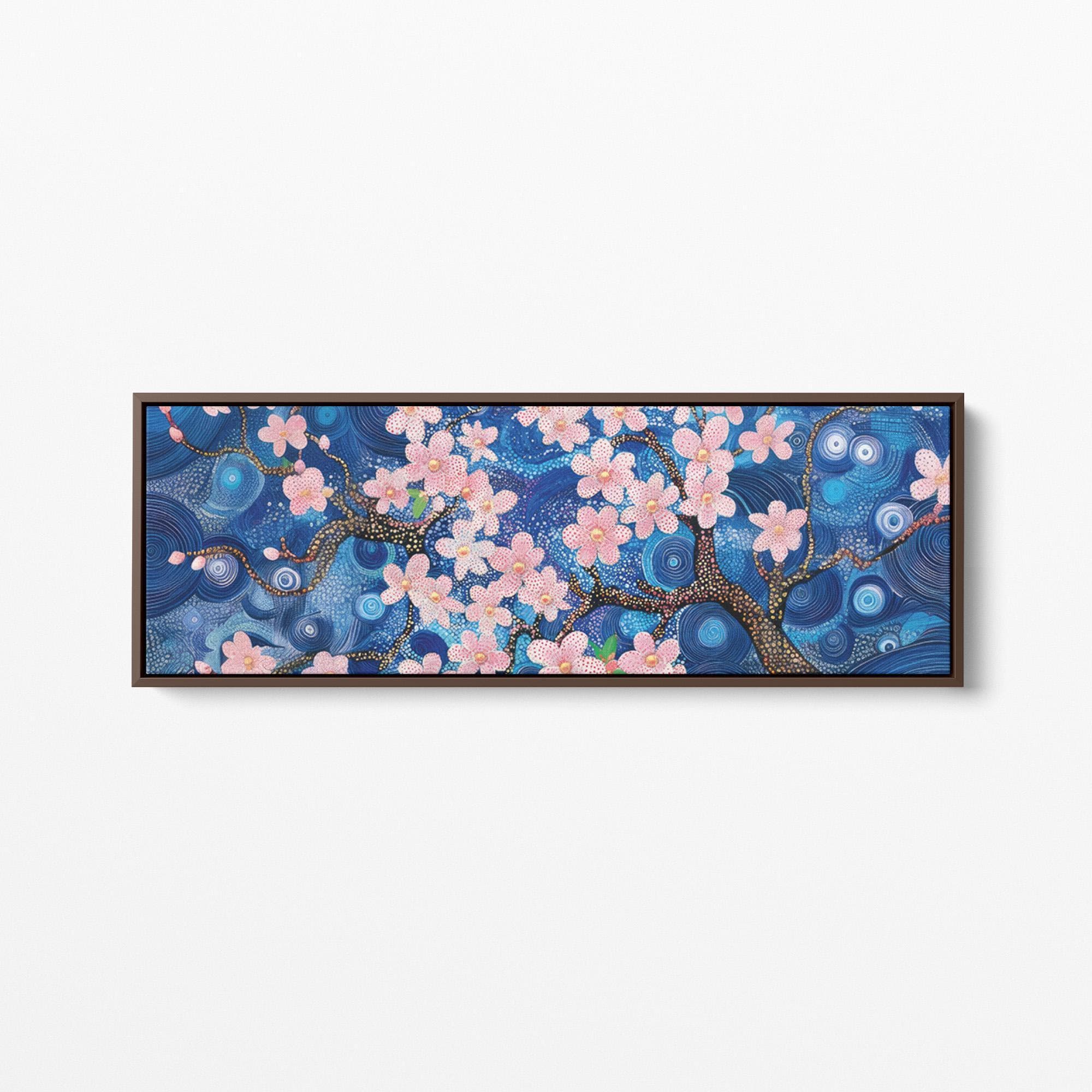 Large Panoramic Wall Art, Cherry Blossom Canvas Print Above Sofa