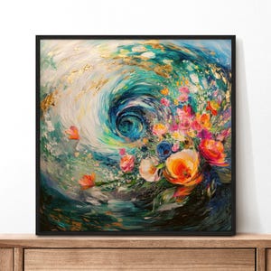Floral Framed Wall Art, Floral Abstract Art, Nature Wall Art, Modern Abstract, Abstract Art Piece, Surreal Flower Abstract Art