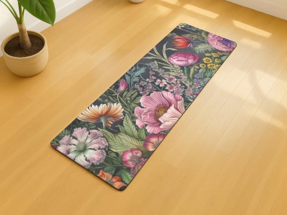 Yoga Mat, Abstract Yoga Mat, Floral Design Yoga Mat, Floral Style Yoga Mat, Workout Accesory, Zen Meditation Mat, Relaxation Mat
