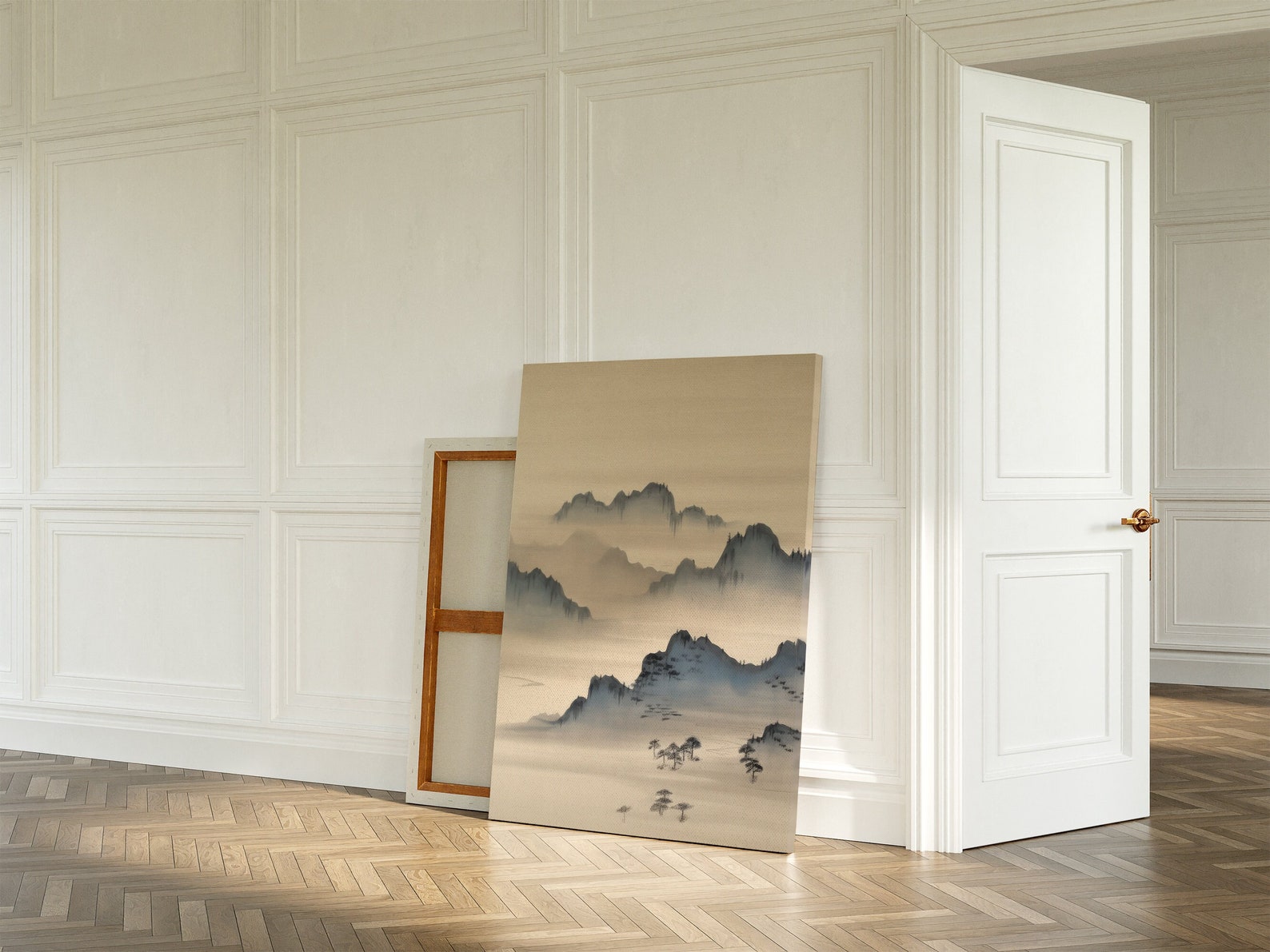 Japanese Canvas Painting, Original Art on Canvas, Minimalist Wall Art