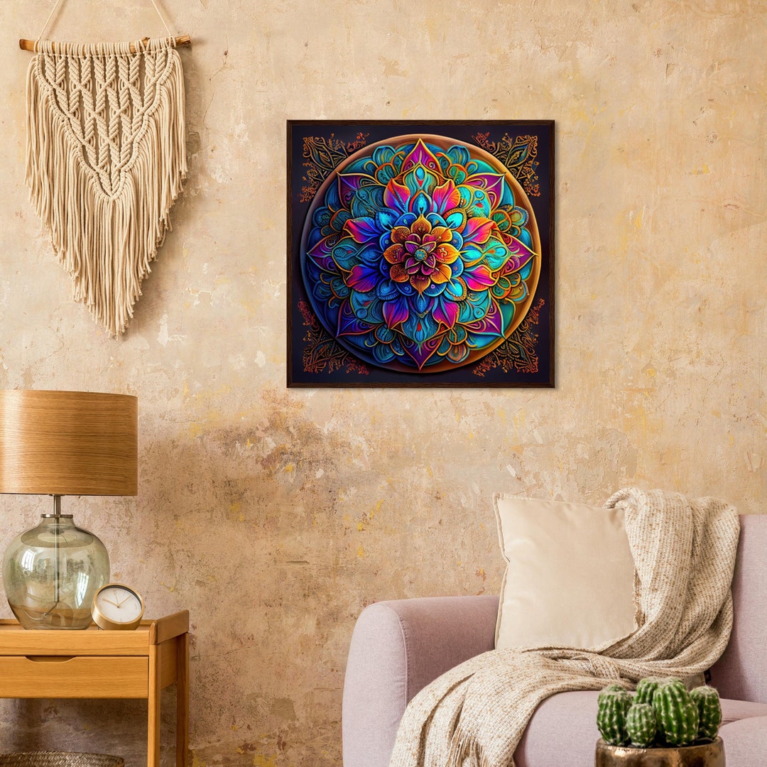 Mandala Framed Art, Framed Original Art, Spiritual Wall Art, Mandala