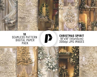 Christmas Seamless Pattern, Christmas Digital Paper, Christmas Background, Christmas Scrapbook, Christmas Digital Bundle, Xmas Prints