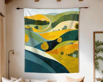 Housewarming Gift Tapestry, Unique Gift For Her, Summer Party Decor, Abstract Scandinavian Art, Cheerful Home Decor, Nordic Wall Hanging