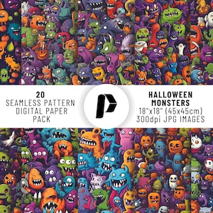 Halloween Digital Paper, Halloween Seamless Pattern, Halloween Background, Halloween Scrapbook, Halloween Digital Bundle, Halloween Prints