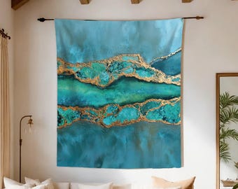 Fabric Wall Cover, Tapestry for Zoom Background, Aesthetic Sound Dampening Art, Lightweight Wall Decor, Portable Room Accent, Easy Hang Art