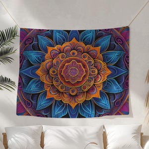 Boho Wall Tapestry for Living Room, Above Bed Decor, Entryway Statement Art, Bohemian Wall Hanging, Dorm Room and Apartment Decor