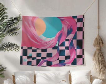 Dorm Decor Tapestry, Polyester Wall Cover for Bedroom, Photo Backdrop Wall Hanging, Funky Fabric Art for Parties, Playful Apartment Decor