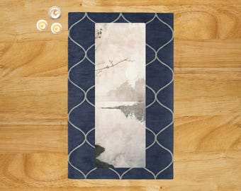 Tapis de yoga en microsuède de qualité supérieure, Tapis d'exercice antidérapant Japandi, Équipement de fitness durable, Tapis d'entraînement de haute qualité, Tapis de gymnastique en caoutchouc naturel confortable