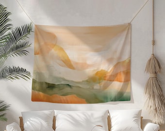 Meditation Room Decor, Yoga Studio Wall Tapestry, Calming Altar Cloth, Fabric Backdrop for Zoom, Tranquil Wall Blanket, Boho Wall Hanging