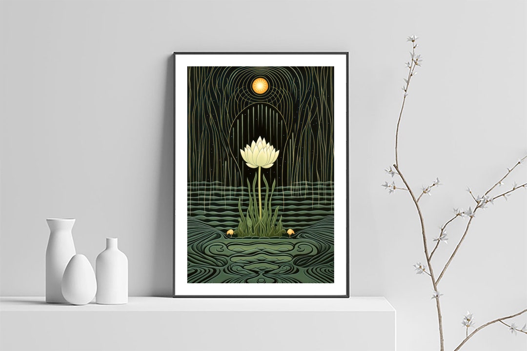 ヨガ禅ウォールアート、日本のアートプリント、マットのオリジナル