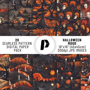 Halloween Seamless Pattern, Halloween Digital Paper, Halloween Background, Halloween Scrapbook, Halloween Digital Bundle, Halloween Prints