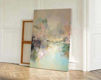 Extra Large Canvas Pastel Art, Calming Pastel Art, Original Art On Canvas, Colorful Pastel Abstract, Soothing Living Room Decor