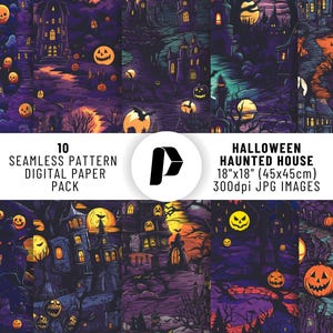Halloween Digital Paper, Halloween Digital Bundle, Halloween Seamless Pattern, Halloween Scrapbook, Halloween Background, Halloween Prints