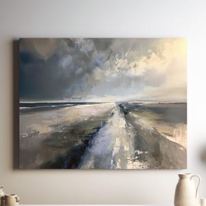 Nordic Abstract Canvas Art Print, Scandinavian Abstract Wall Art, Original Art On Canvas, Nordic Seas Abstract, Nordic Fine Arts Painting