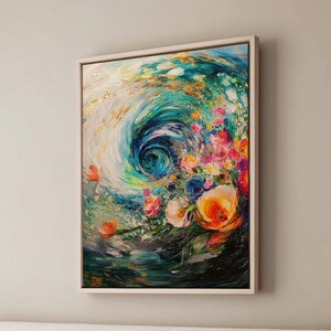 Framed Canvas Floral Abstract, Floater Canvas Wall Art, Original Art On Canvas, Botanical Art Piece, Flower Art Print, Nature Abstract Art