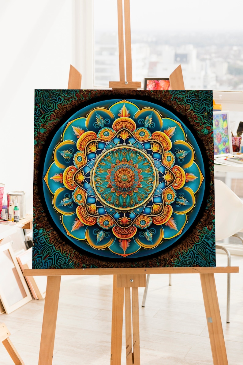 Mandala Canvas Painting, Original Art on Canvas, Spiritual Wall Art, Mandala Deco, Spiritual