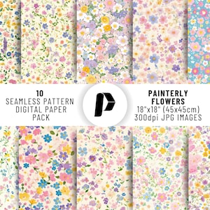 Carta digitale floreale carina, motivo floreale senza soluzione di continuità in stile kawaii, sfondo naturale pastello, album di ritagli con giardino fantasioso, stampe artigianali dolci