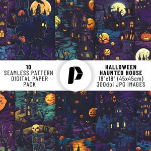 Halloween Digital Paper, Halloween Digital Bundle, Halloween Seamless Pattern, Halloween Scrapbook, Halloween Background, Halloween Prints
