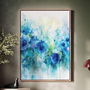 Framed Canvas Floral Abstract, Floater Canvas Wall Art, Original Art On Canvas, Botanical Art Piece, Flower Art Print, Nature Abstract Art