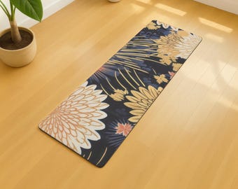 Wellness Geschenk Yogamatte, Jubiläumsgeschenk für Sie, Verlobung Fitnessmatte, japanische Blumenmatte für besondere Anlässe, durchdachtes Geschenk, Zen-Haus