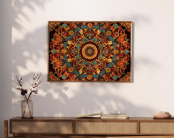 Museum Quality Paper, Archival Giclee Print, Matte Finish Wall Art, Professional Grade Ink, Sacred Geometry Mandala, Rich Color Artwork